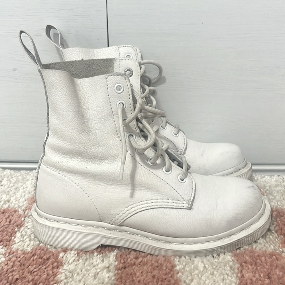 Dr Martens all white 1460 leather combat boots